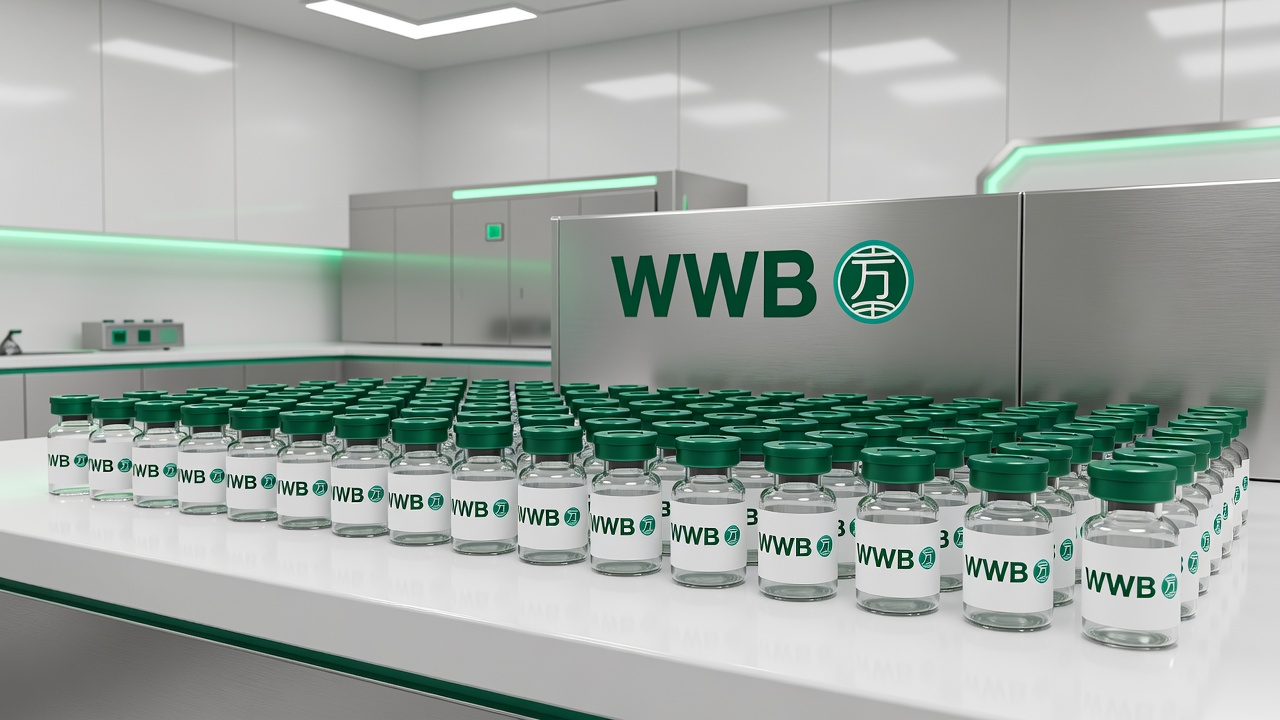 WWB finished branded peptide vials